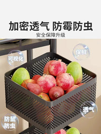 Multi-layer Rolling Utility Cart with Rotating Baskets for Kitchen, Living Room, and Storage