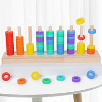 Rainbow Stacking Rings Sorting Toy for Toddlers, Educational Logic Thinking Game