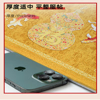 Prosperity Gold Feng Shui Entrance Mat Belgian Velvet Half-Round Doormat