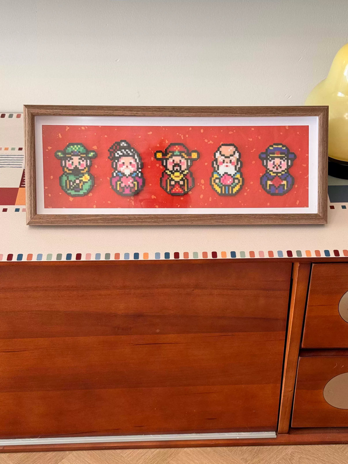 DIY Perler Bead Frame for Five-Blessings God of Wealth Display