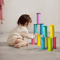 Silicone Stacking Cups Baby Rainbow Nesting Toy Set for Toddlers and Infants