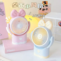 Bowknot USB Rechargeable Desktop Mini Fan Portable Handheld Quiet Personal Fan