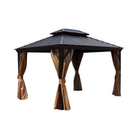 Aluminum Alloy Pergola with Adjustable Louvered Roof for Outdoor Garden Patio