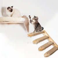 Wall-Mounted Sisal Cat Climbing Frame with Multi-Tier Platforms