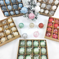 Christmas Glitter Ball Ornaments Set for Holiday Party Decoration