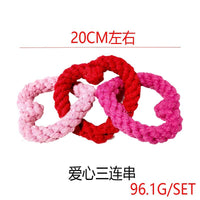 Pet Valentine's Day Bow Tie and Cotton Rope Heart Toy Set for Dogs
