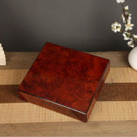 Vintage Lacquered Wooden Storage Box for Tea, Herbs, or Commemorative Coins