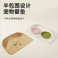 Waterproof PU Leather Pet Feeding Mat for Cats and Dogs - Non-Slip Spill-Proof Bowl Mat