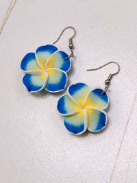 Bohemian Polymer Clay Plumeria Dangle Earrings for Women