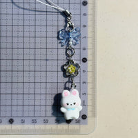 Cute Cat & Rabbit Beaded Keychain Phone Charm