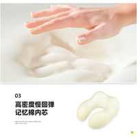 Memory Foam Hooded U-Shaped Neck Pillow for Travel and Car, Removable Washable Cover