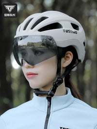 Captain Tass Bicycle Helmet with Photochromic Goggles for Men and Women, Breathable Mountain Road Cycling Helmet