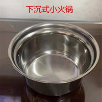 Stainless Steel Individual Hot Pot Basin for Induction Cooktop, Commercial Thickened Shabu Shabu Pot