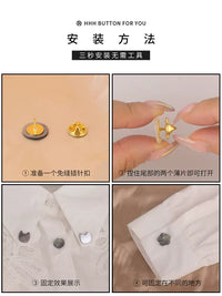 No-Sew Anti-Exposure Snap Buttons for Clothing