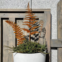 Rustic Metal Fern Garden Stake Outdoor Yard Decor