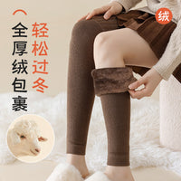 Women's Thermal Knee Warmers Long Tube Wool Lined Thickened Over-the-Knee Leggings