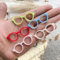 9-Color Mini Plastic Doll Glasses Frames for DIY Crafts and Plush Toy Decoration
