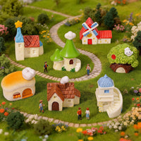 Miniature Landscape Moss Micro-World Castle Figurines for DIY Garden Decor