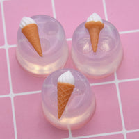 Miniature Ice Cream Cone & Cream Head Silicone Mold for Dollhouse DIY Crafts