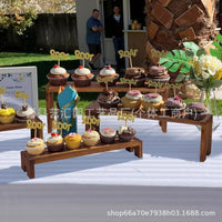 Wooden Tiered Display Shelf for Figurines Blind Boxes Desk Organizer