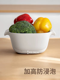 Lazy Corner Stackable Double-Layer Drain Basket for Kitchen Sink, Food-Grade Fruit and Vegetable Washing Basket