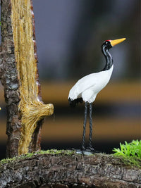 Miniature Crane Figurine for Landscape Decor and Bonsai