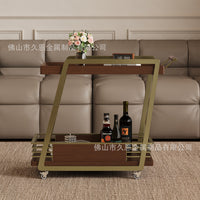 2025 New Ash Wood Luxury Coffee Table with Wheels for Living Room Sofa Side