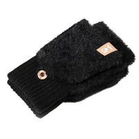 Winter Windproof Plush Flip-Top Fingerless Gloves for Students and Couples, Thickened Touchscreen Compatible