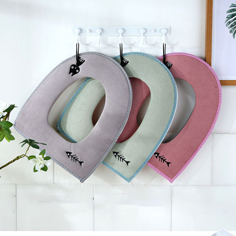 Cat Handle Toilet Seat Cover, Thickened Zippered Toilet Seat Cushion with Handle