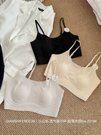 Ice Silk Strapless Bralette for Women, Breathable Lift-Up Tube Top with Thin Straps and Fixed Cups