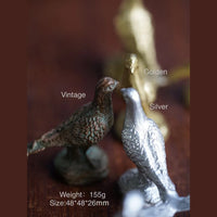 Pure Copper Bird Figurine Crystal Ball Stand Home Decor
