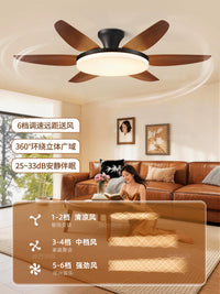 Bohemian Style Ceiling Fan with Light, Large 6-Blade Reversible Motor for Living Room Dining Room