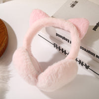 Cute Cat Ear Foldable Earmuffs for Kids, Plush Warm Winter Ear Covers
