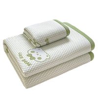 Summer Ice Silk Cooling Mat Set with Pillowcases, Machine Washable Fitted Sheet Style