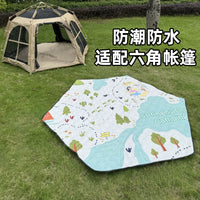 Thickened Hexagonal Tent Moisture-proof Mat Outdoor Camping Picnic Mat with Aluminum Film