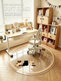 Round PVC Chair Mat for Hard Floors, Transparent Non-Slip Floor Protector for Office and Kids' Study Chairs