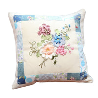 DIY Ribbon Embroidery Pillow Cover Kit for Beginners - European Style Floral Design