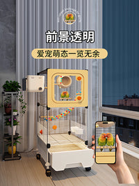 Splash-Proof Parrot Cage with Accessories for Small to Medium Birds