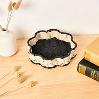 Hand-Woven Two-Tone Paper Rope Storage Tray for Home Decor and Desktop Organization