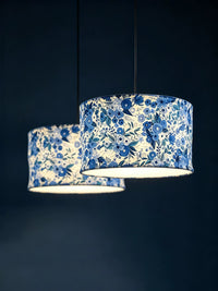 Vintage Floral Fabric Lampshade Pendant Light for Bedroom Study