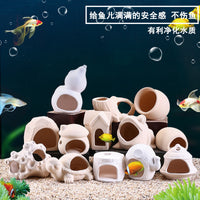 Aquarium Ceramic Breeding Cave and Shelter for Cichlids and Small Fish