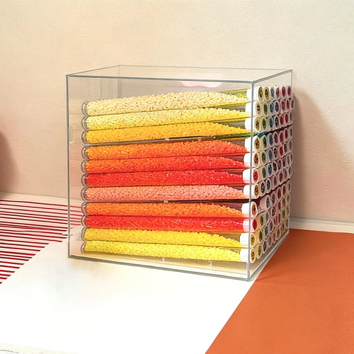DIY Transparent Plastic Storage Tubes and Organizer for Craft Beads and Incense Sticks