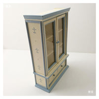 Miniature Wooden Display Cabinet for Dollhouse Furniture and Toy Food Storage