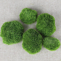 Artificial Flocked Moss Stones for Micro Landscape & Green Wall Decor