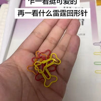 Creative Thunder Bone Shaped Paper Clips, Colorful Metal Cartoon Stationery for Students