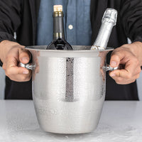 Stainless Steel Thickened Ice Bucket with Handles, Champagne Basin, Wine Chiller for Home and Bar
