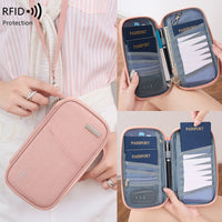 RFID Blocking Neck Pouch Passport Holder Travel Wallet for Men and Women