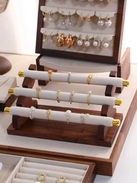 Walnut Wood Jewelry Display Stand Mannequin for Necklaces, Earrings, Bracelets, and Rings