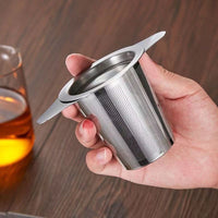 304 Food Grade Stainless Steel Tea Infuser with Lid and Double Handles, Large Capacity Tea Strainer Set