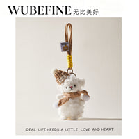 Cute Crocheted Sheep Keychain Plush Doll Backpack Charm for Couples